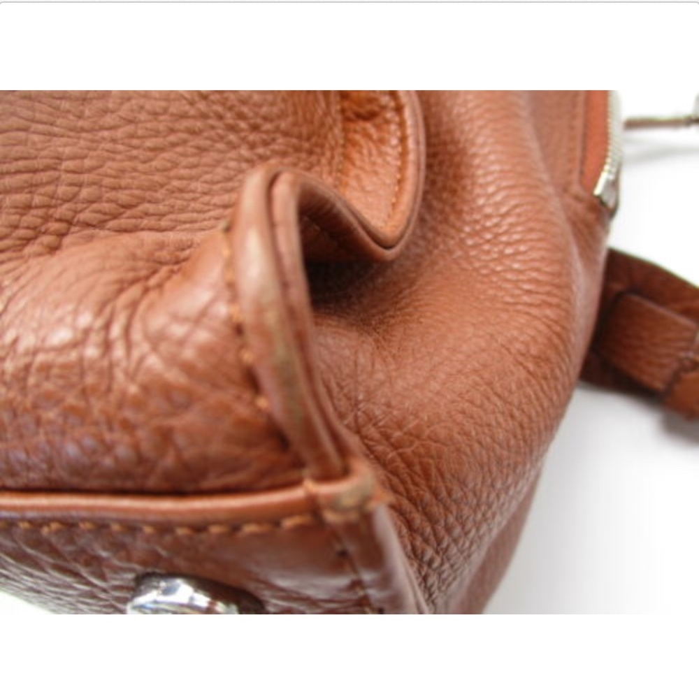 SANDRO brown pebbled leather suede detail bag - Picture 5 of 8